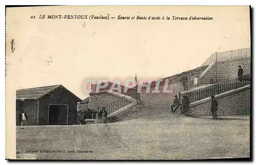 Cartes postales Le Mont Ventoux Vaucluse Ecurie et Route d'acces a la aterrasse d'observation
