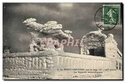 Cartes postales Le Mont Ventoux sous la neige (alt 1908 m) les Appareils meteorologiques