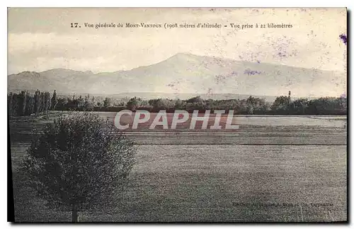 Cartes postales Vue generale du Le Mont Ventoux (1908 m d'alt) vue prise a 22 kilometres