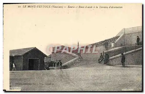 Cartes postales Le Mont Ventoux (Vaucluse) Ecurie et Route d'acces a la Terrasse d'Observation