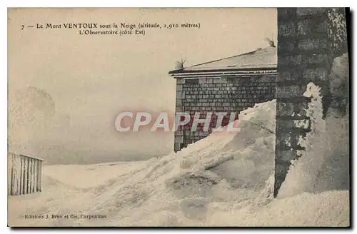 Cartes postales Le Mont Ventoux sous la neige (alt 1910 m) L'Obsevatoire (cote Est)