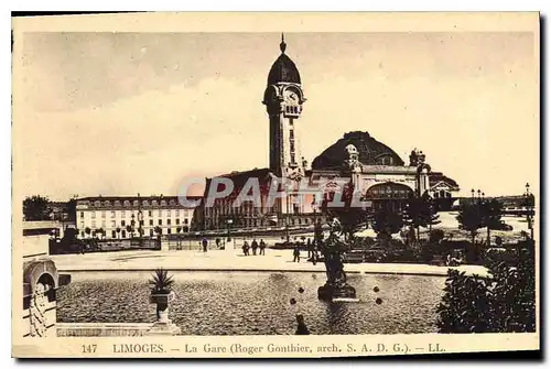 Cartes postales Limoges La Gare (Roger Gonthier arch S A D G)