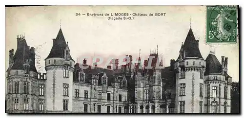 Cartes postales Environs de Limoges Chateau de Bort (Facade S O)