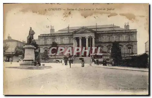 Cartes postales Limoges Statue Lussac et Palais de Justice