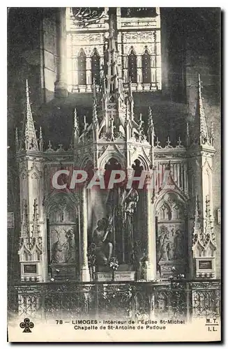 Cartes postales Limoges Interieur de l'Eglise St Michel Chapelle de St Antoine de Padoue