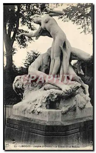 Cartes postales Limoges Jardin d'Orsay Le Chene et le Rosseau