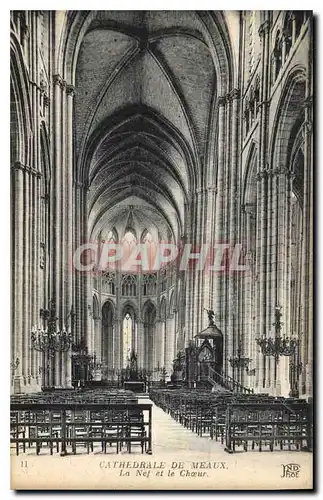 Cartes postales Meaux Cathedrale La Nef et le Choeur