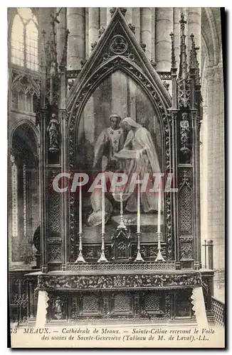 Ansichtskarte AK Meaux Cathedrale de Meaux Sainte Celine recevant le Voile des mains de Sainte Genevieve (Tableau