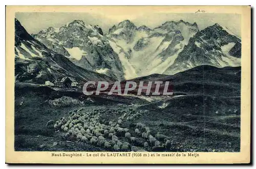 Cartes postales Haut Dauphine le Col du Lautaret (2056 m) et le massif de la Meije Moutons