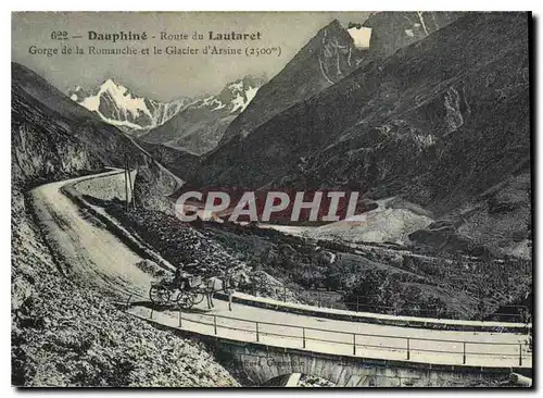 Cartes postales Dauphine route du Lautaret Gorge de la Romanche et le Glacier d'Arsine (2500 m)