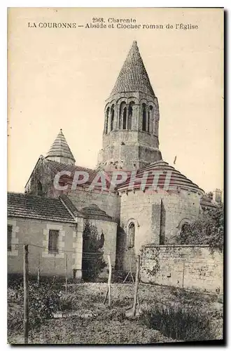 Ansichtskarte AK Charente La Couronne Abside et Clocher roman de l'Eglise