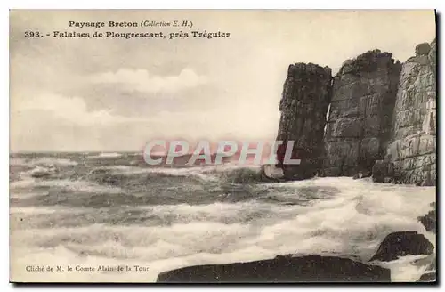 Ansichtskarte AK Paysage Breton falaises de Plougrescant pres Treguler