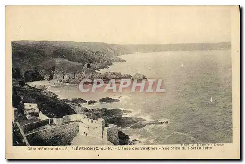 Cartes postales Cote d'Emeraude Plevenon (C du N) L'Anse des Sevignes Vue prise du Fort la LATTE