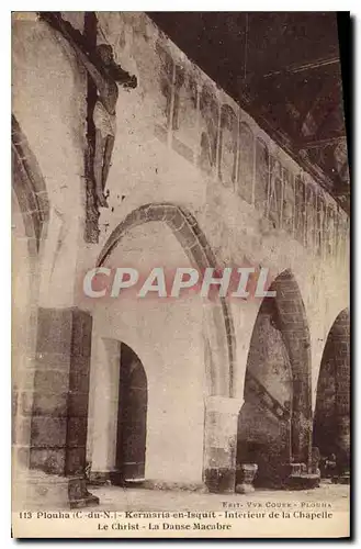 Cartes postales Ploucha (C du N) Kermaria en Isquit Interieur de la chapelle le Christ la Danse Macabre