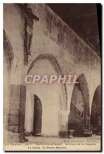 Cartes postales Ploucha (C du N) Kermaria en Isquit Interieur de la chapelle le Christ la Danse Macabre