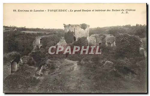 Ansichtskarte AK Environs de Lannion Tonquedec Le Grand Donjon et Interieur des Ruines du Chateau