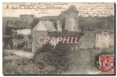 Cartes postales Bretagne Ruines du Chateau de Tonquedec (Environs de Lannion)