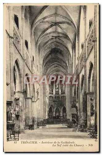 Cartes postales Treguier Interieur de la Cathedrale la Nef (cote du Choeur)