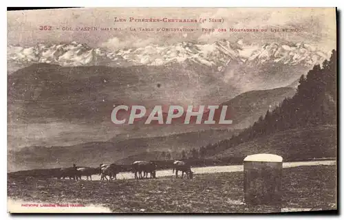 Ansichtskarte AK Les Pyrenees Centrales Col d'Aspin la Table d'Orientation Fond des Montagnes du Lys et d'Or