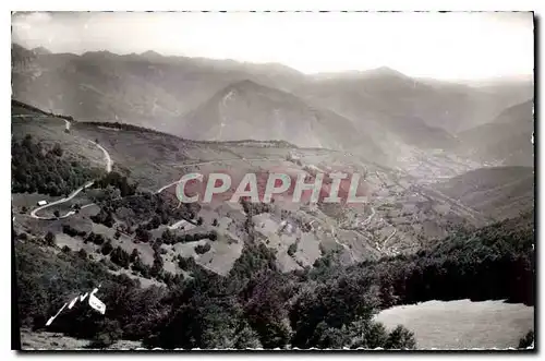 Cartes postales Le Col d'Aspin (H P) (1488 m) La ville d'Arreau vue du col