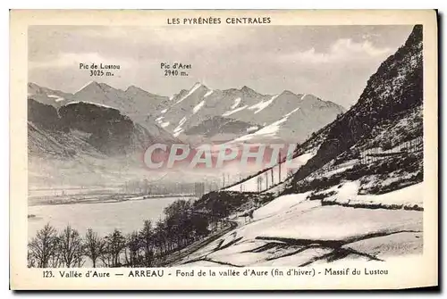 Cartes postales Les Pyrenees Centrales Vallee d'Aure Arreau Fond de la Vallee d'Aure (fin d'Hiver) Massif du Lus