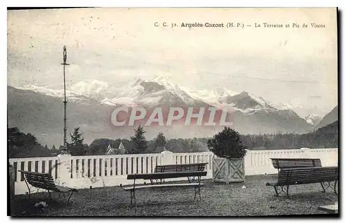 Cartes postales Argeles Gazost (H P) La Terrasse et Pic de Vicos