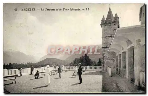 Ansichtskarte AK Argeles  La Terrasse et la Tour Moncade