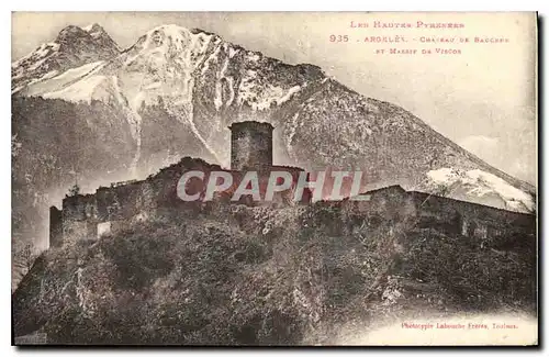 Ansichtskarte AK Les Hautes Pyrenees Argeles Chateau et Massif du Viscos