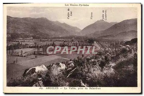 Cartes postales Les Hautes Pyrenees Argeles La Vallee prise du Balandrau