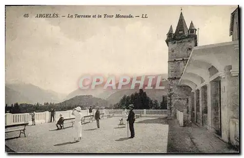 Ansichtskarte AK Argeles La Terrasse et la Tour Moncade