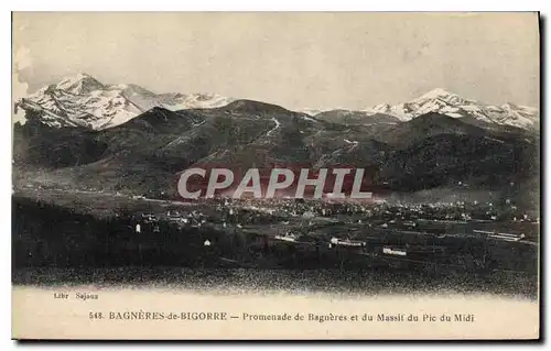 Ansichtskarte AK Bagnerres de Bigorre Promenade de Bagneres et massif du Pic du Midi