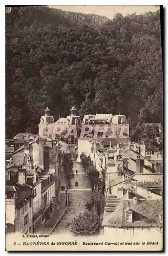 Cartes postales Bagnerres de Bigorre Boulevard Carno et vue sur le Bedat