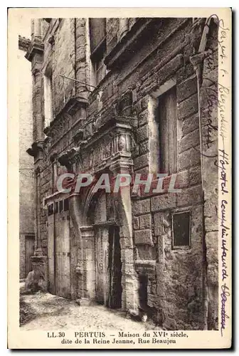 Cartes postales Pertuis Maison du XVIe s dite de la Reine Jeanne Rue Beaujeu