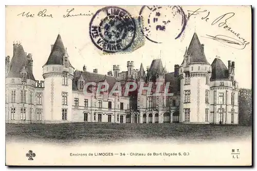 Cartes postales Environs de Limoges Le Chateau de Bort (Facade S O)