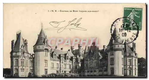 Cartes postales Environs de Limoges Le Chateau de Bort (Facade Sud Ouest)