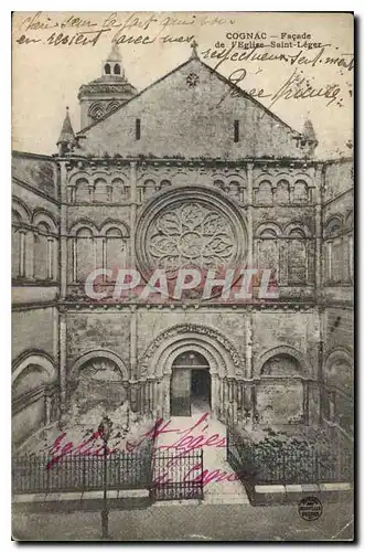 Cartes postales Cognac (Charente) Facade de l'Eglise Saint Leger