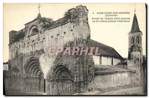 Cartes postales Aubeterre sur Dronne (Charente) Portail de l'Eglise Saint Jacque