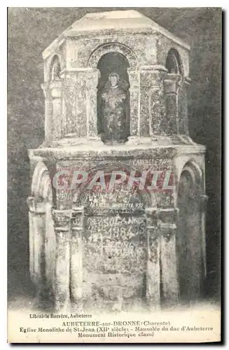 Cartes postales Aubeterre sur Dronne (Charente) Eglise Monolithe de St Jean