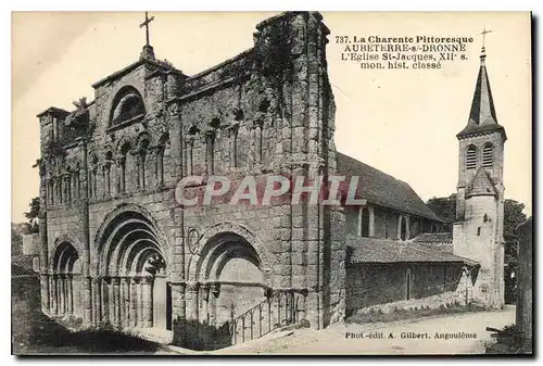 Cartes postales La Chartes Pittoresque Aubeterre sur Dronne (Charentre) L'Eglise St Jacque