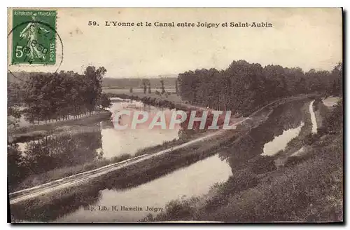 Ansichtskarte AK L'Yonne et le Canal entre Joigny et Saint Aubin