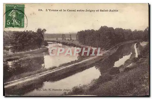 Cartes postales L'Yonne et le Canal entre Joigny et Saint Aubin