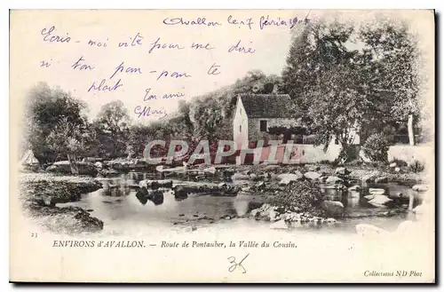 Cartes postales Environs d'Avallon Route de Pontauber La Vallee du Cousin