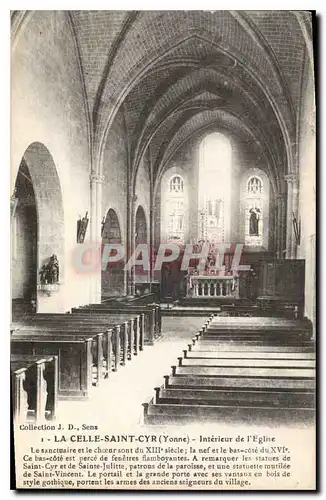 Cartes postales La Celle Saint Cyr (Yonne) Interieur de l'Eglise