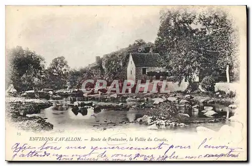 Cartes postales Environs d'Avallon Route de Pontauber La Vallee du Cousin