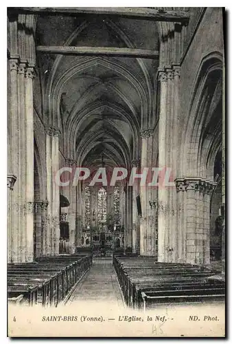 Cartes postales Saint Bris (Yonne) L'Eglise La Nef