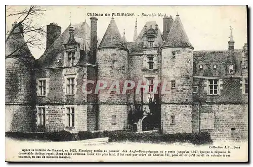Cartes postales Chateau de Fleurigny Ensemble Nord