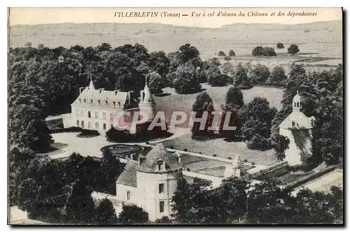 Cartes postales Villeblevin (Yonne) Vue a vol d'oiseau du Chateau et des dependances