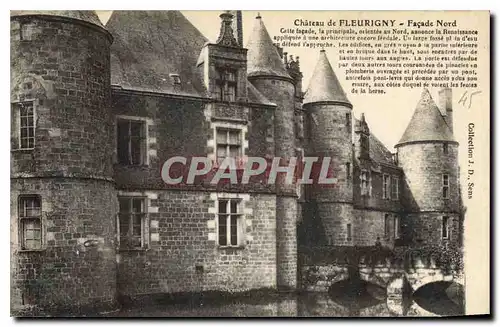 Cartes postales Chateau de Fleurigny Facade Nord