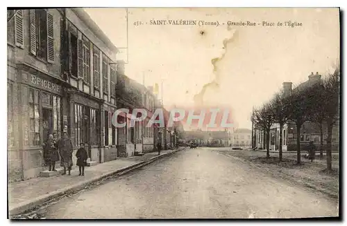 Cartes postales Saint Valerien Yonne Grand Rue Place de l'Eglise Epicerie