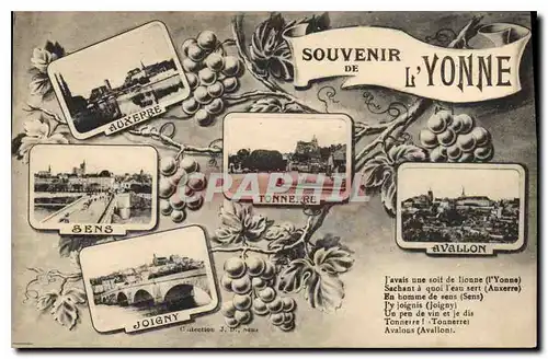 Cartes postales Souvenir de l'Yonne